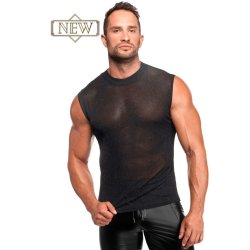 NOIR HANDMADE Onyx Elastic Mesh Tank Top Schwarz