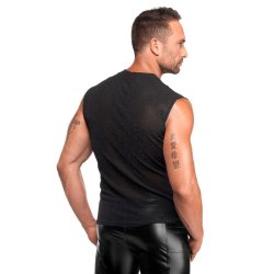 NOIR HANDMADE Onyx Elastic Mesh Tank Top Schwarz