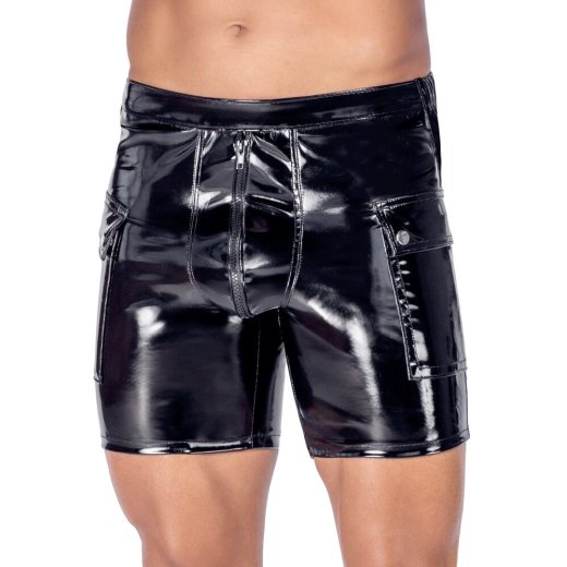 BLACK LEVEL Lack-Shorts Schwarz