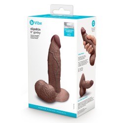 B-VIBE Slipskin Girthy Dildo Ø 4,4 cm x 15,4 cm Braun