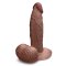 B-VIBE Slipskin Girthy Dildo Ø 4,4 cm x 15,4 cm Braun