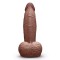 B-VIBE Slipskin Girthy Dildo Ø 4,4 cm x 15,4 cm Braun