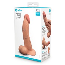 B-VIBE Slipskin Girthy Curvy Dildo Ø 4,9 cm x 22,3 cm Mocca