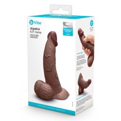B-VIBE Slipskin Girthy Curvy Dildo Ø 4.2 cm x 16,7 cm Braun