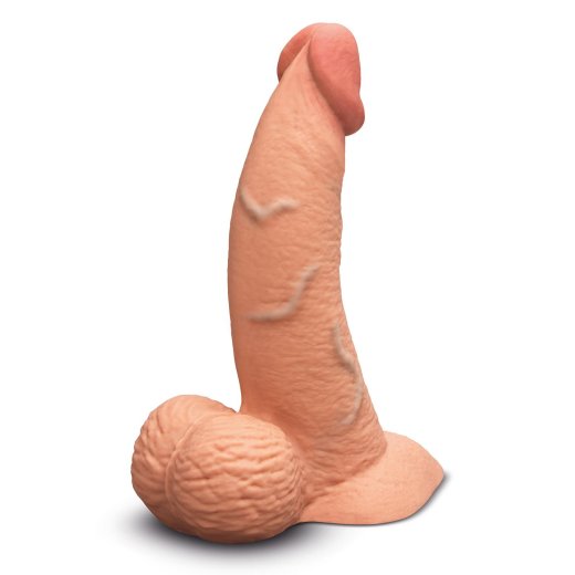 B-VIBE Slipskin Girthy Curvy Dildo Ø 4.2 cm x 16,7 cm Mocca