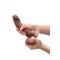 B-VIBE Slipskin Girthy Curvy Dildo Ø 4.3 cm x 20,0 cm Braun