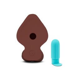 B-VIBE Slipskin Girthy Dildo Ø 6,8 cm x 20,4 cm Braun