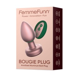 FEMMEFUNN Bougie Plug mit Vibration & Fernbedienung Roségold/Grün