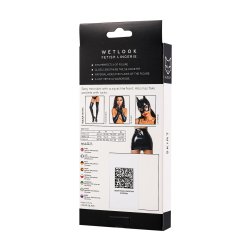 GLOSSY Erolanta Wetlook Minirock mit Reissverschluss Schwarz