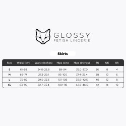 GLOSSY Erolanta Wetlook Minirock mit Reissverschluss Schwarz