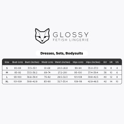 GLOSSY Erolanta Wetlook Kleid mit Tüll Schwarz