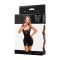 GLOSSY Erolanta Wetlook Kleid mit Mesh-Oberteil Schwarz