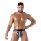 TOF Zipped Jock Latex Second Skin Schwarz/Weiss