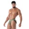 TOF Zipped Jock Latex Second Skin Khaki/Schwarz