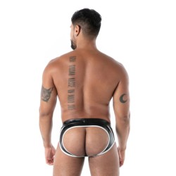 TOF Bottomless Brief Latex Second Skin Schwarz/Weiss
