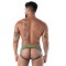 TOF Bottomless Brief Latex Second Skin Khaki/Schwarz