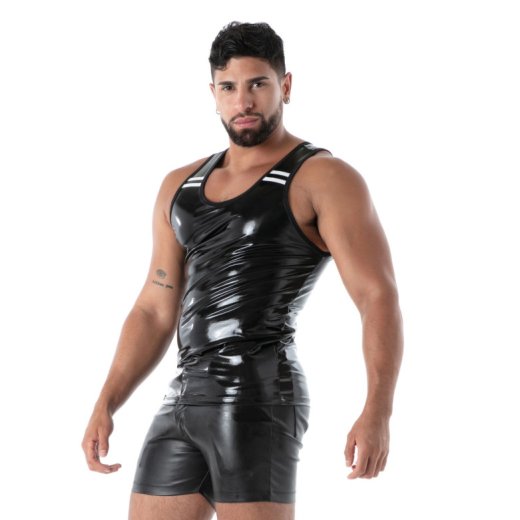 TOF Tank Top Latex Second Skin Schwarz
