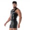 TOF Zipped Tank Top Latex Second Skin Schwarz