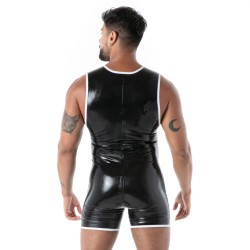 TOF Full Zip Body Latex Second Skin Schwarz
