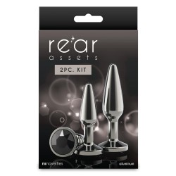 NS NOVELTIES Rear Assets Anal-Plug 2er-Set Schwarz-Metallic