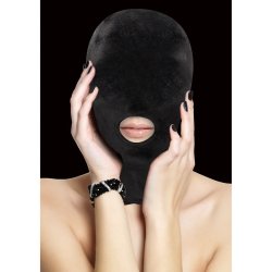 OUCH Velvet Mask mit Mundöffnung Schwarz