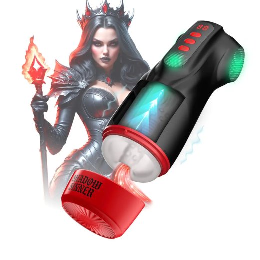 MASTURS Shadow Sinner Raven Multi-Funktions-Masturbator Schwarz/ Rot