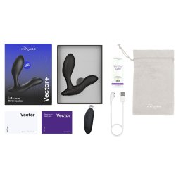 WE-VIBE Vector + Prostata- & Perineum-Massager mit Fernbedienung & App-Steuerung Schwarz (Neue Version)