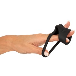 ERECTO Penismanschette mit Hodenring aus Silikon Schwarz