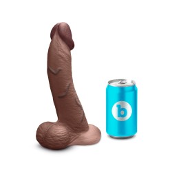 B-VIBE Slipskin Girthy Curvy Dildo Ø 4,9 cm x 22,3 cm Braun