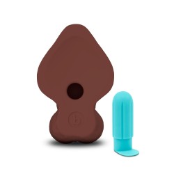 B-VIBE Slipskin Girthy Curvy Dildo Ø 4,9 cm x 22,3 cm Braun