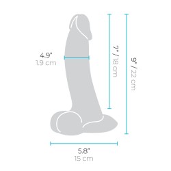 B-VIBE Slipskin Girthy Curvy Dildo Ø 4,9 cm x 22,3 cm Braun