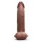 B-VIBE Slipskin Girthy Curvy Dildo Ø 4,9 cm x 22,3 cm Braun