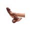 B-VIBE Slipskin Girthy Curvy Dildo Ø 4,9 cm x 22,3 cm Braun