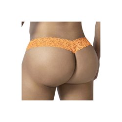 CANDYMAN Spitzen-String Beltis Schwarz/Orange