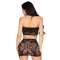 LEG AVENUE Lace Bra Top & Mini Skirt Schwarz