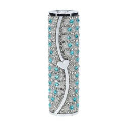 LOVELINE Tiffany Lipstick Vibrator mit 4 Aufsätzen Blau