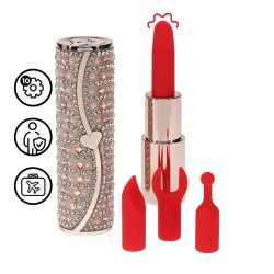 LOVELINE Tiffany Lipstick Vibrator mit 4 Aufsätzen Pink