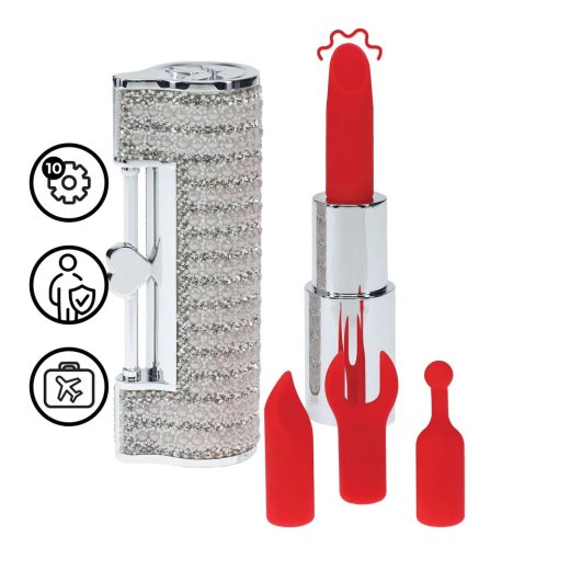 LOVELINE Angel Lipstick Vibrator wmit 4 Aufsätzen Weiss