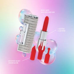 LOVELINE Angel Lipstick Vibrator wmit 4 Aufsätzen Weiss