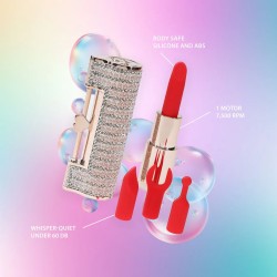 LOVELINE Angel Lipstick Vibrator mit 4 Aufsätzen Pink