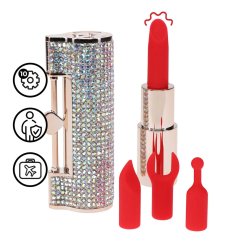 LOVELINE Diamond Lipstick Vibrator mit 4 Aufsätzen...