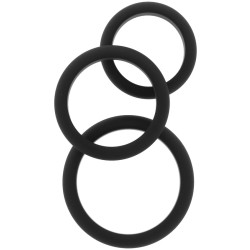 HIDDEN DESIRE Stamina Premium C-Rings 3er-Set Schwarz