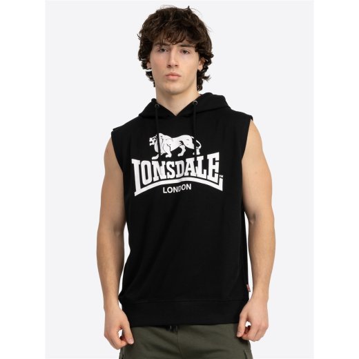 LONSDALE Ärmelloses Sweatshirt mit Kapuze Schwarz
