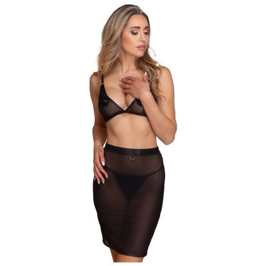 GUILTY PLEASURE Silhouette Sheer Stretch Skirt Schwarz