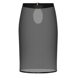 GUILTY PLEASURE Silhouette Sheer Stretch Skirt Schwarz