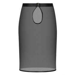 GUILTY PLEASURE Silhouette Sheer Stretch Skirt Schwarz