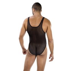 ENVY Fierce Deep-V Mesh Bodysuit Schwarz OS
