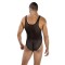 ENVY Fierce Deep-V Mesh Bodysuit Schwarz OS