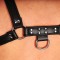 THE RED Premium Leder Bulldog Harness Schwarz/ Silber