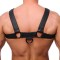 THE RED Bulldog Lederharness mit Druckknöpfen Schwarz